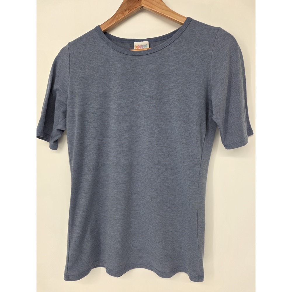 Women's LuLa Roe Blue Fitted Top Size Medium Made In USA